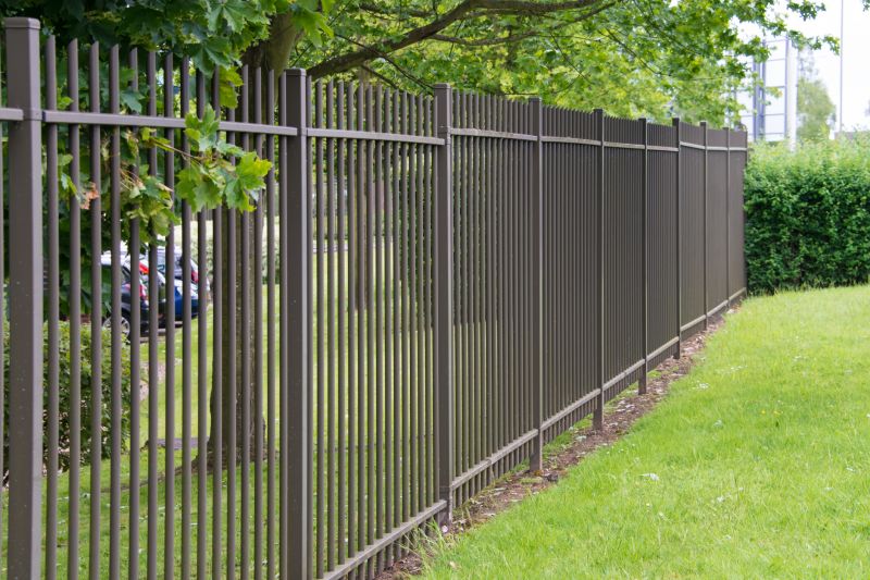 Black Metal Fence Installation